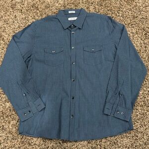 Men’s Calvin Klein Button Up Blue Dress Shirt - Size L